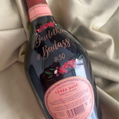 Hand Calligraphy on Beverage Bottle