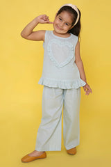 Powder Blue Cotton Coord Set (Girls)