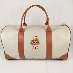 Monogrammed Canvas Bag - Holiday