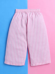 Pink Whit Stripes Cotton Coord Set (Girls)