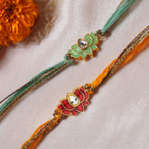 Meena Kundan Lotus Rakhi