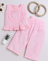 Powder Pink Cotton Coord Set (Girls)
