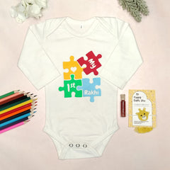 My First Rakhi Romper & Rakhi Combo/ Gift For Baby Brother Baby Sister