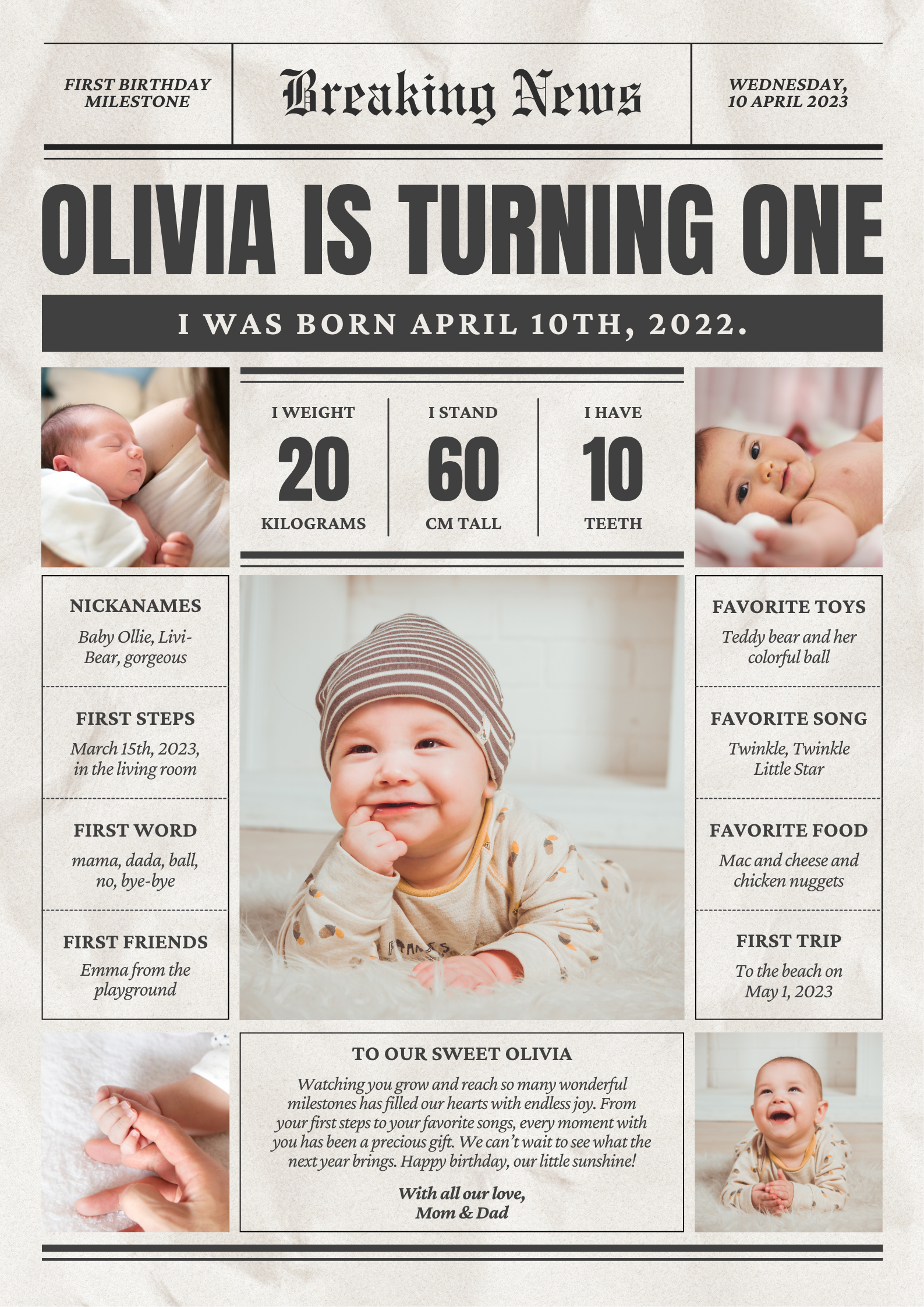 Personalized Newspaper for Milestone Birthday/Anniversary