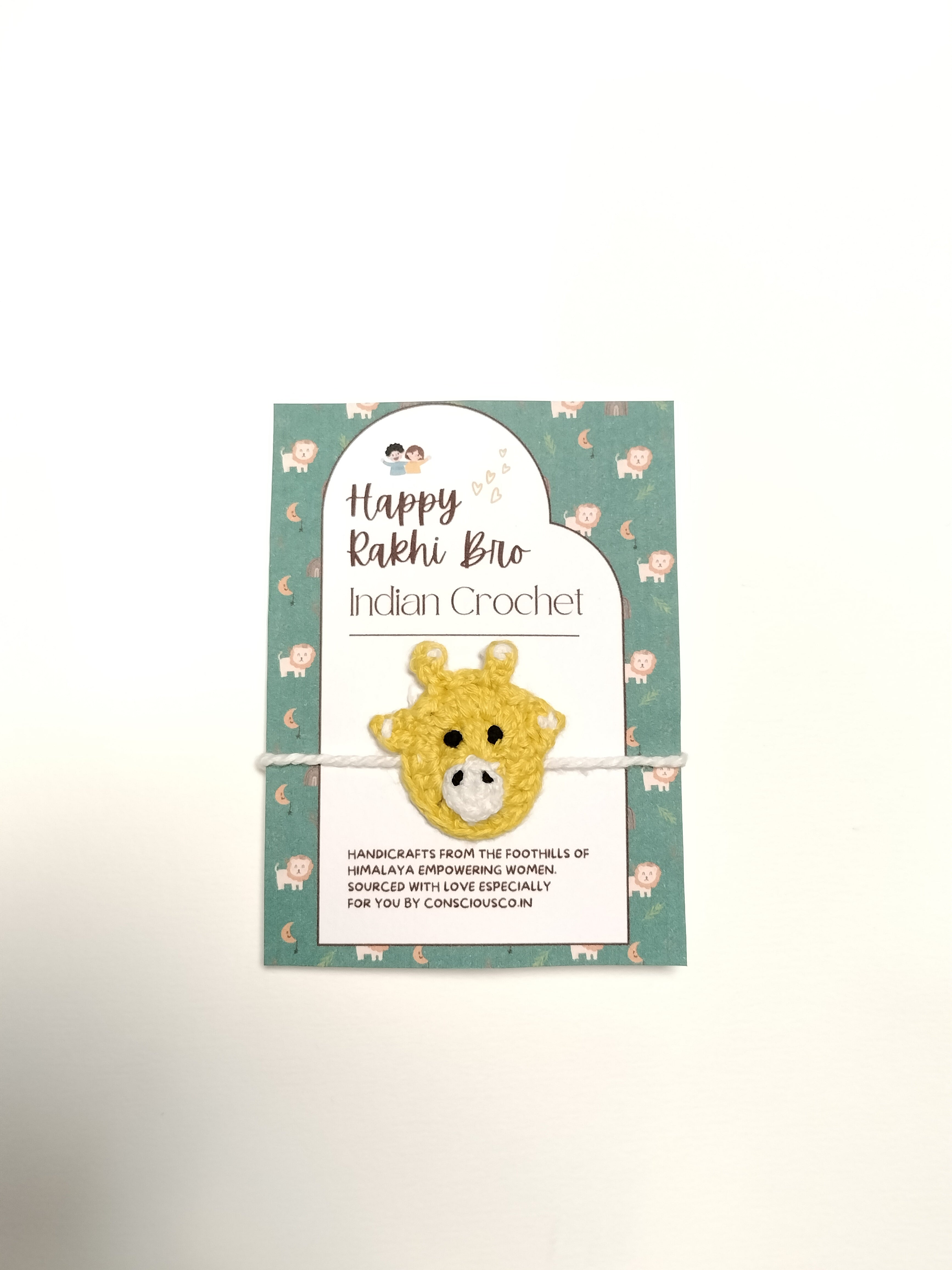 Crochet Giraffe Rakhi for Kids