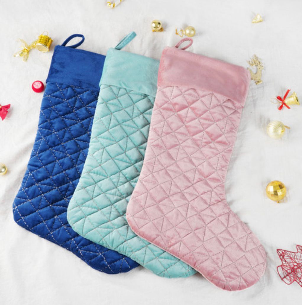 Personalized Quilted Velvet Stockings